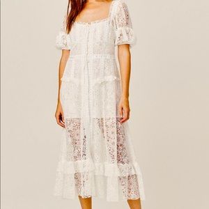 NWT For Love and Lemons White Lace Jelena Dress